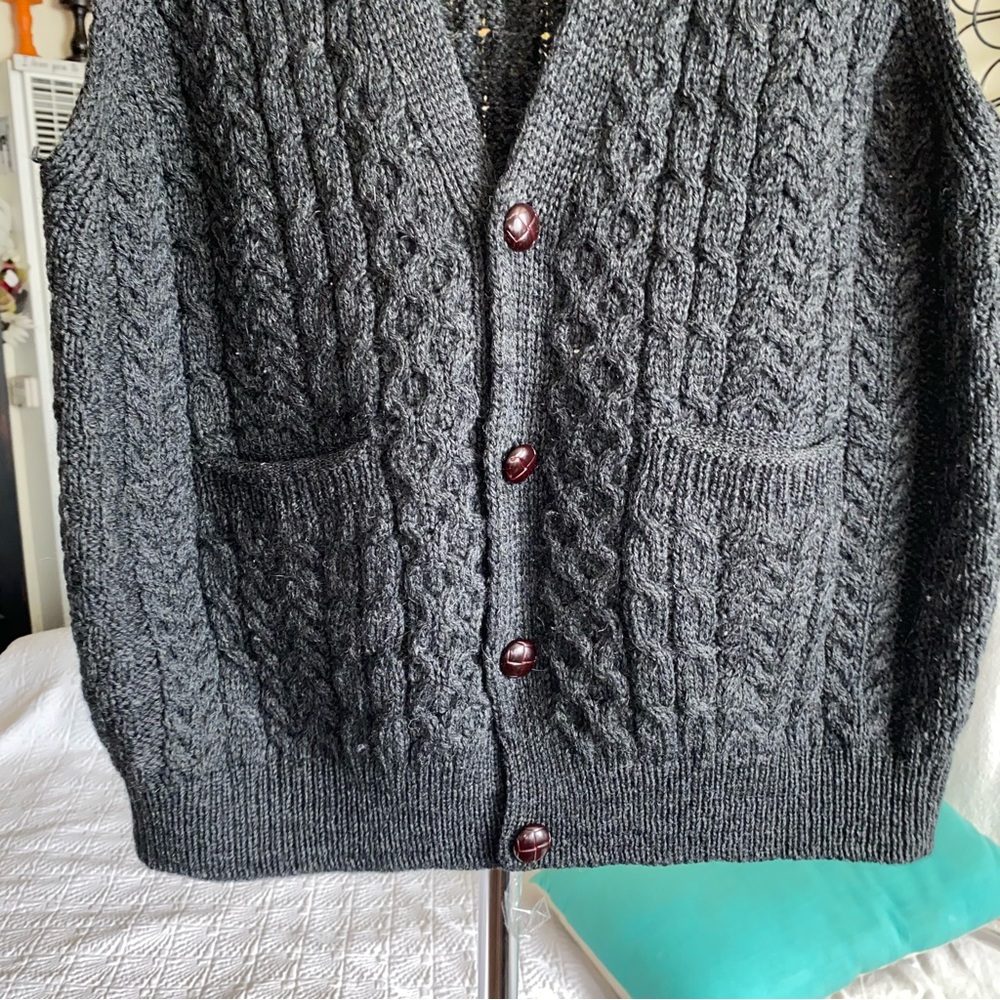 Grandpacore CarraigDonn Pure New Wool Waistcoat Vest Size XL - Picture 9 of 16